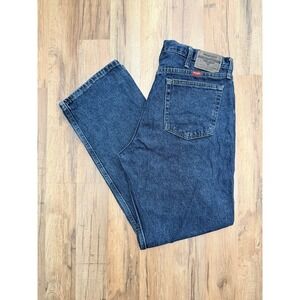 Wrangler Relaxed Fit Jeans 35x32 Dark Blue Denim‎ 100% Cotton Classic